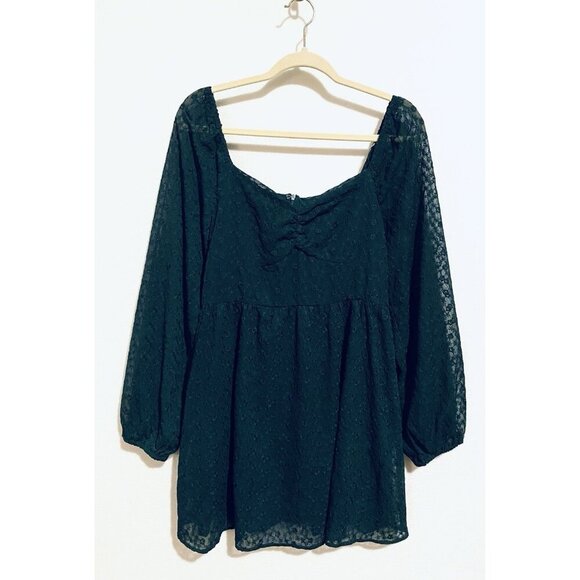 Altard State Dress Womens Large Green Textured Floral Babydoll Coquette Fairy - Picture 1 of 7